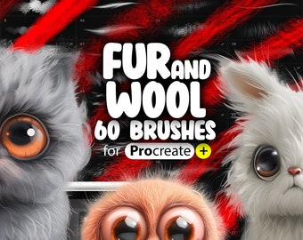60 Procreate Realistic Fur Brushes | Procreate Wool Brushes | Procreate Fluffy Brushes