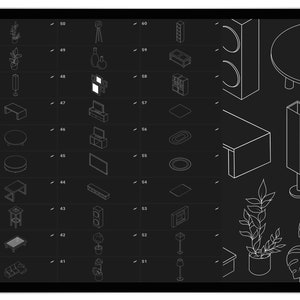 100 Living Room Isometric Brush for Procreate, Isometric 3D Room ...