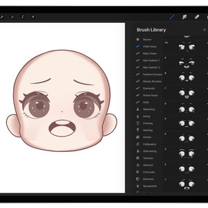 20 Procreate Chibi Faces Stamp Brushes, Procreate Anime Faces Stamp ...