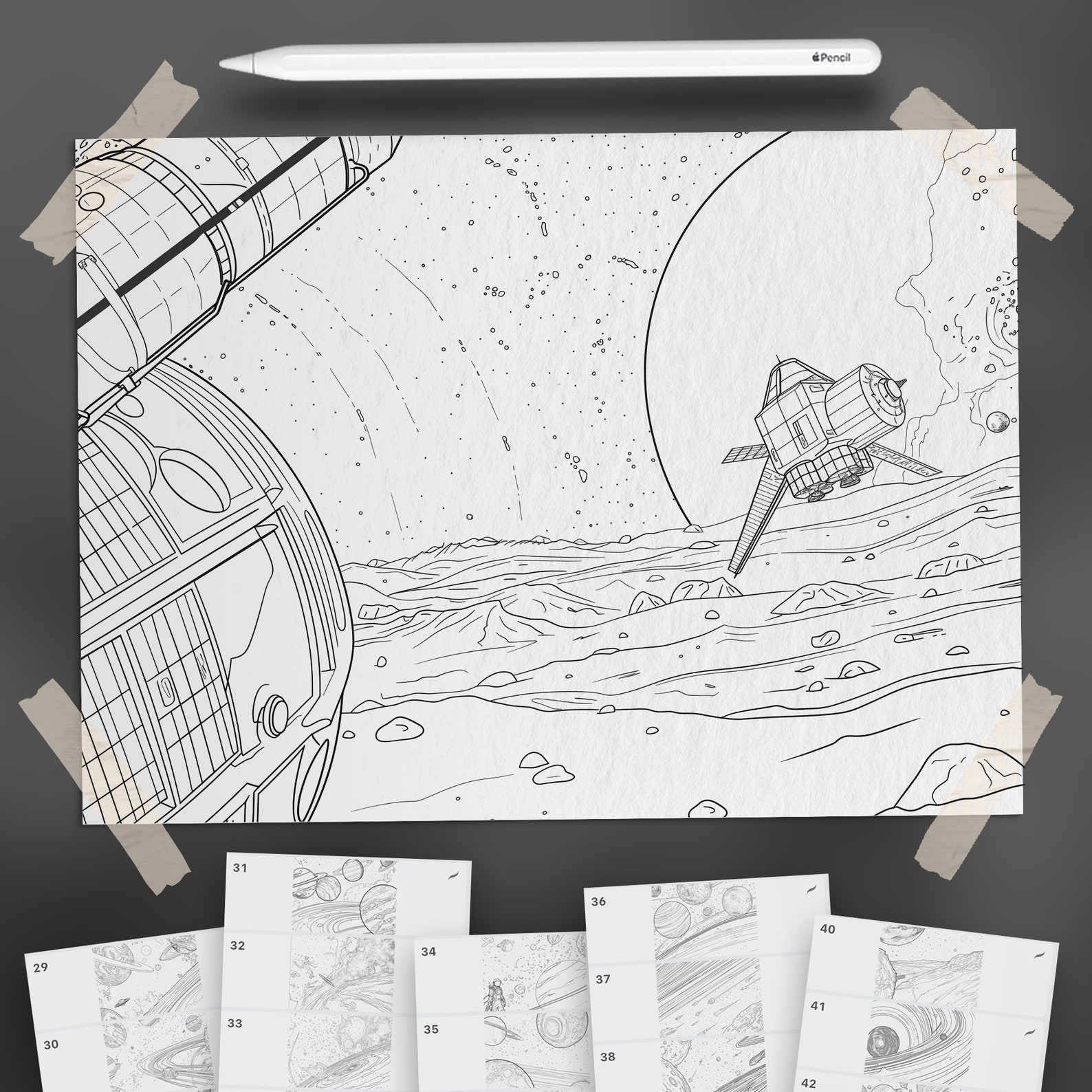 Space Pro Create 100 Procreate Space Backgrounds | Procreate Cosmos Stamps | Procreate ...