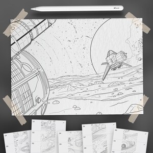 100 Procreate Space Backgrounds | Procreate Cosmos Stamps | Procreate ...
