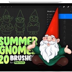 20 Summer Gnomes Brushes for Procreate