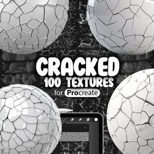 100 Procreate Cracked Textures |  Procreate Dry Earth Cracks Brush | Procreate Cracked Stone Brush | Procreate Cracked Ice Brush
