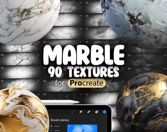 90 Procreate Marble Textures | Alcohol Procreate Texture Seamless Brushes | Stone Procreate Textures | Procreate Onyx Marble Texture