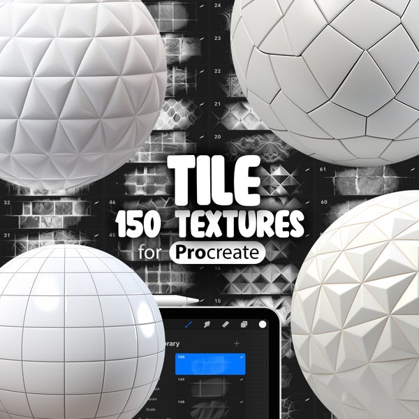 150 Procreate Tile Textures | Ceramic Tile Procreate Texture Seamless Brushes | Procreate Porcelain Tile Texture | Terracotta Tile Texture