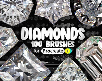 100 Procreate Diamonds Brushes | Procreate Jewels Brushes | Procreate Gems Brushes | Procreate Fashion Brushes | Procreate Sparkle Brushes