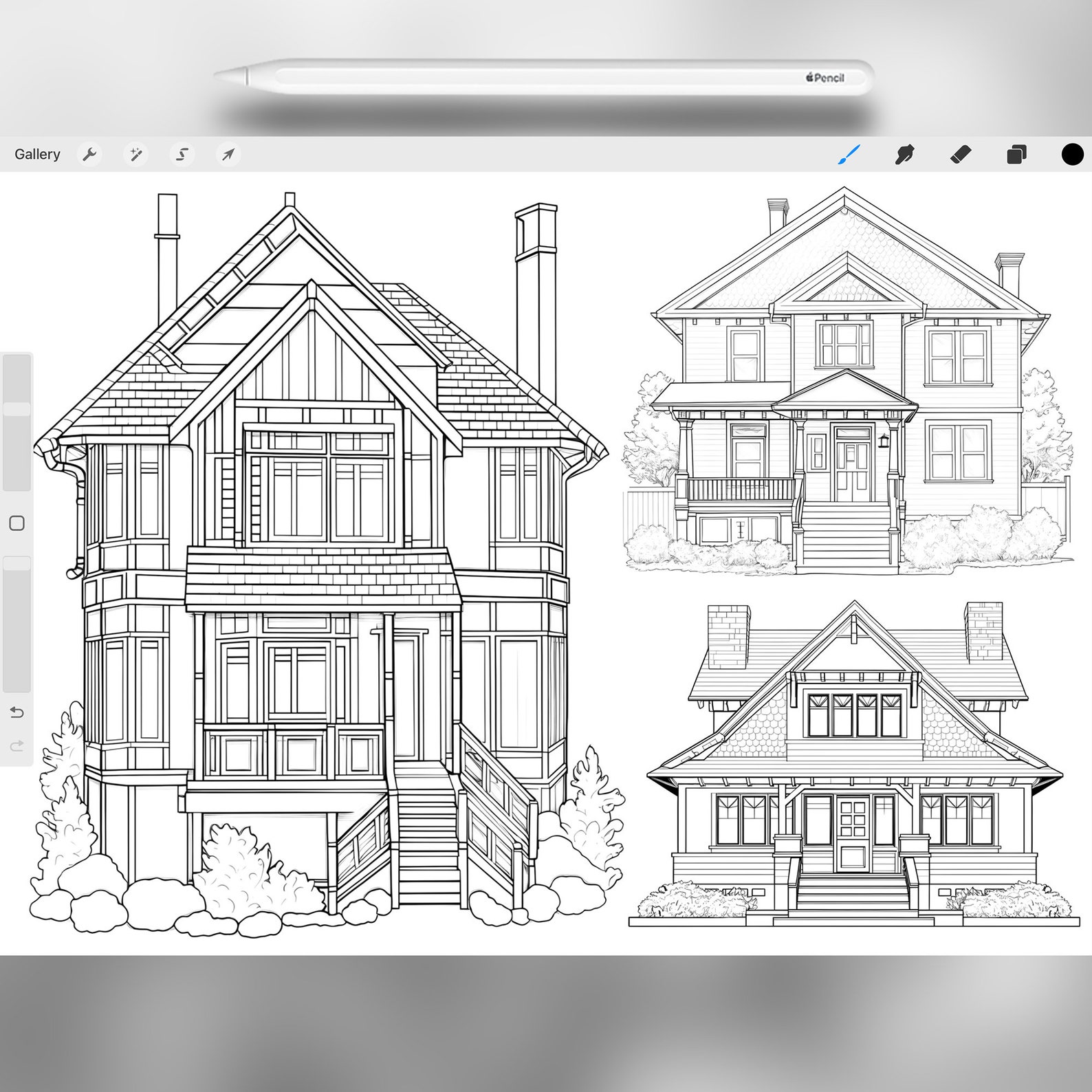 Procreate Map. House 120 Procreate Houses Stamp Brushes | Procreate House Brushes ...
