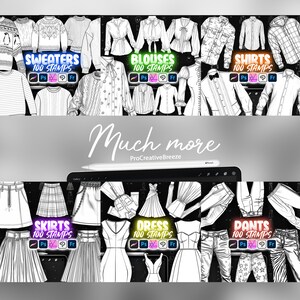 100 Procreate Blouses Stamp Brushes | Procreate Clothes Stamp Brushes | Procreate Clothing Stamp Brushes | Procreate Fashion Brushes image 10