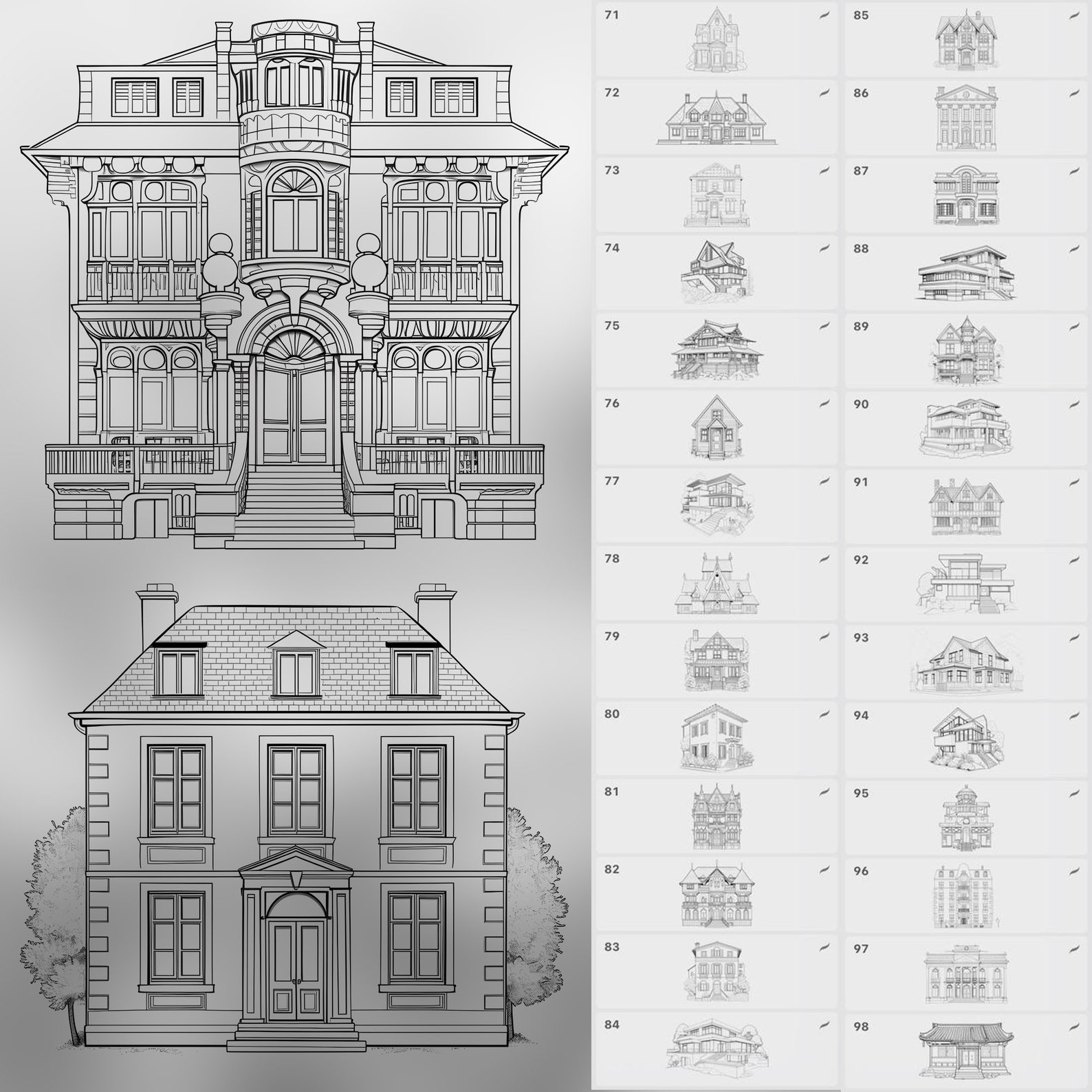 Procreate Map. House 120 Procreate Houses Stamp Brushes | Procreate House Brushes ...