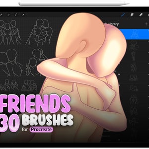 30 Friends Brushes for Procreate, People Poses Stamps for Procreate, Friends Stories Drawing Template