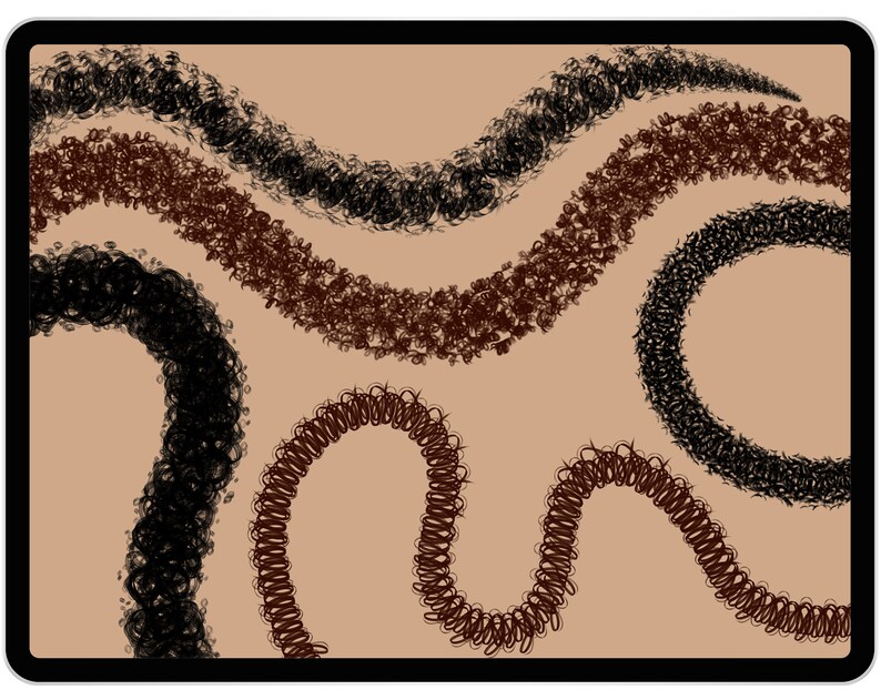 20 Curly Hair Brushes for Procreate Procreate Wavy Hair - Etsy