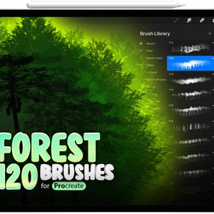 120 Procreate Forest Brushes, Procreate Tree Brushes, Procreate Palm Tree, Nature Procreate Brushes, Plants Procreate Brush
