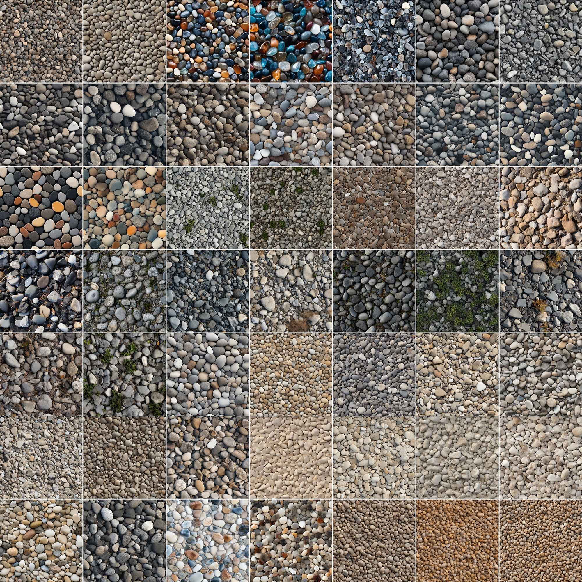 Grvel Pattern 120 Procreate Gravel Textures | Stone Gravel Procreate Seamless Pattern ...