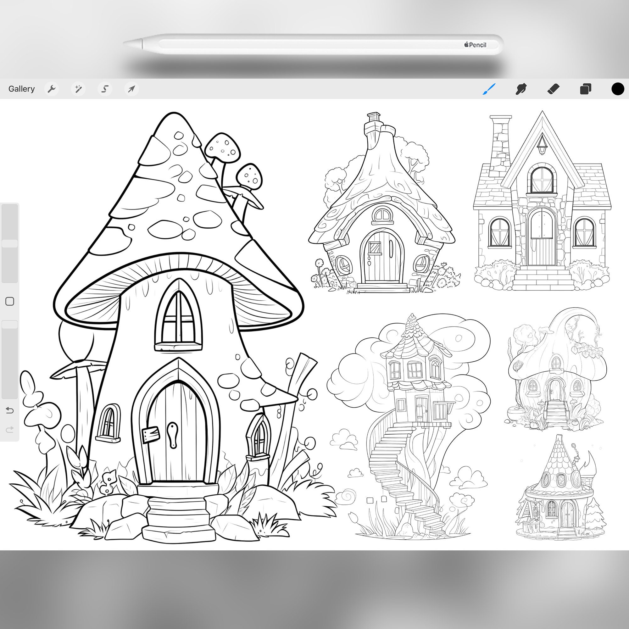 140 Procreate Fairy House Stamp Brushes | Procreate Fantasy Fairytale ...