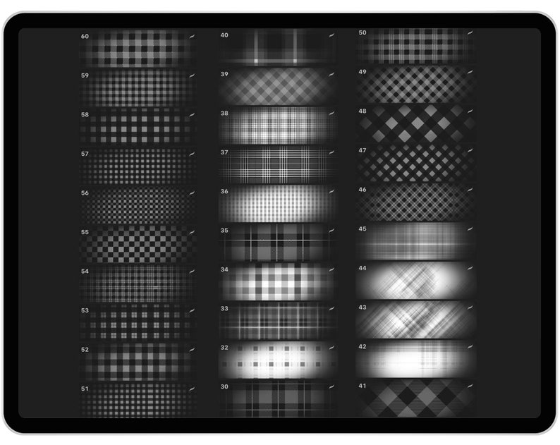 60 Procreate Plaid Textures Brushes Procreate Plaid Pattern Etsy