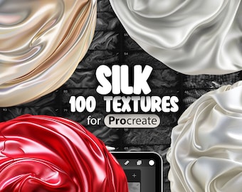 100 Procreate Silk Fabric Textures | Procreate Patterned Silk Brushes | Procreate Fabric Brush | Procreate Floral Silk Pattern Brushes