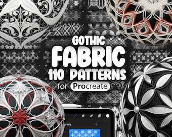 110 Procreate Gothic Patterns | Gothic Procreate Pattern Seamless Brushes | Procreate Gothic Brush | Procreate Gothic Fabric Patterns