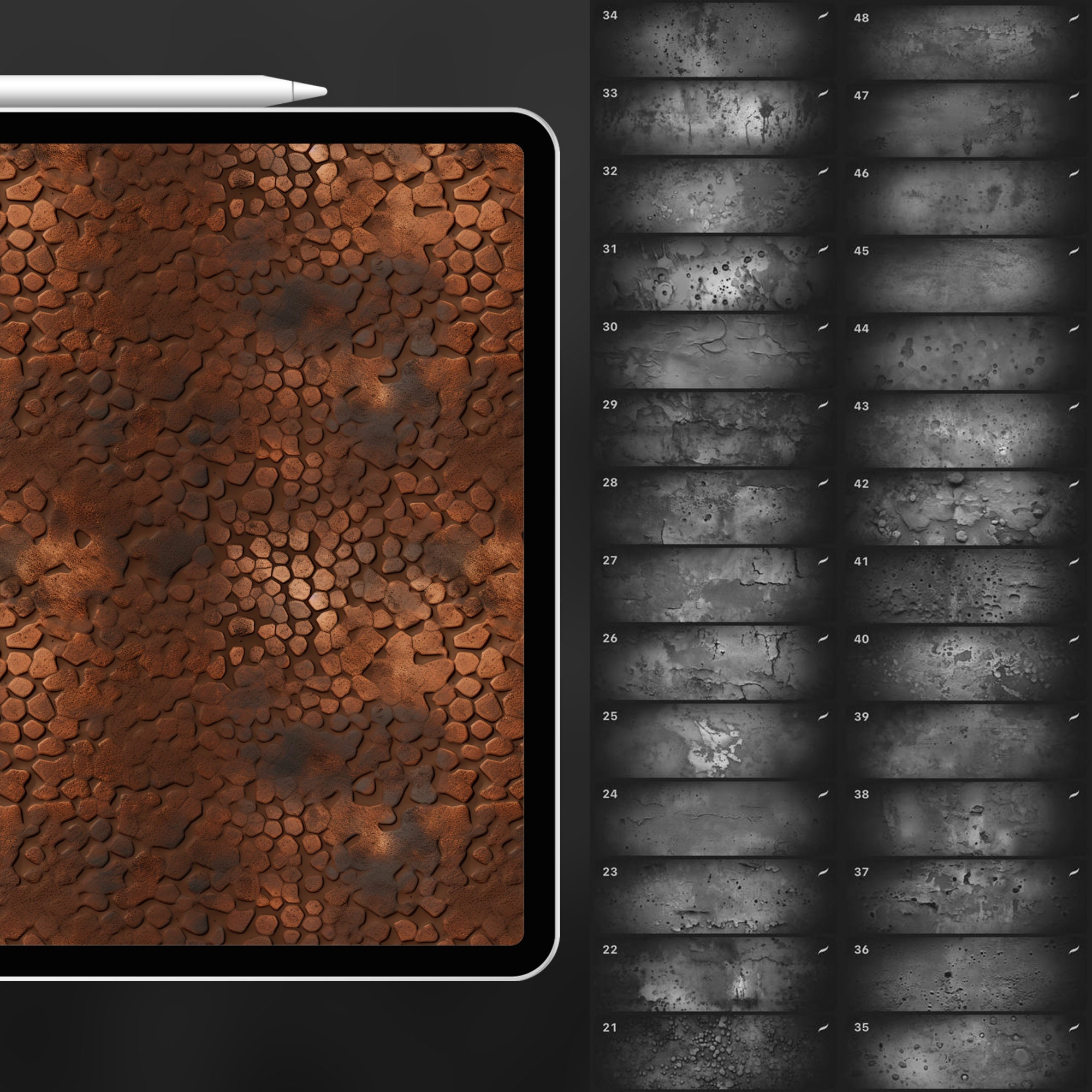 Rust Pattern Ps 130 Procreate Rust Textures | Metal Rust Procreate Pattern Seamless ...