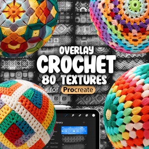 80 Procreate Crochet Colorwork Textures / Tessuto Procreate Pattern Seamless Brushes / Procreate Knitting Pattern / Procreate Threads Brush