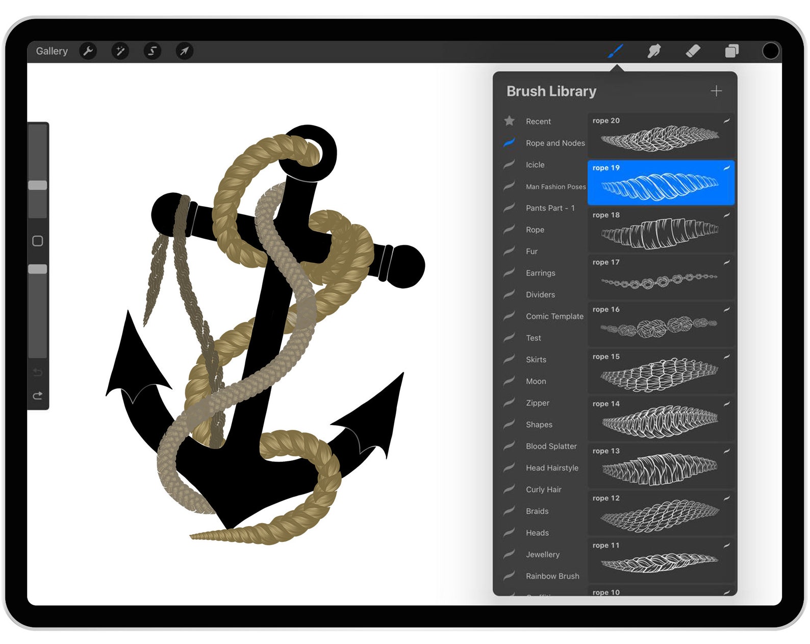 20 Procreate Rope and Nodes Brushes Rope Brush Node Brush Etsy