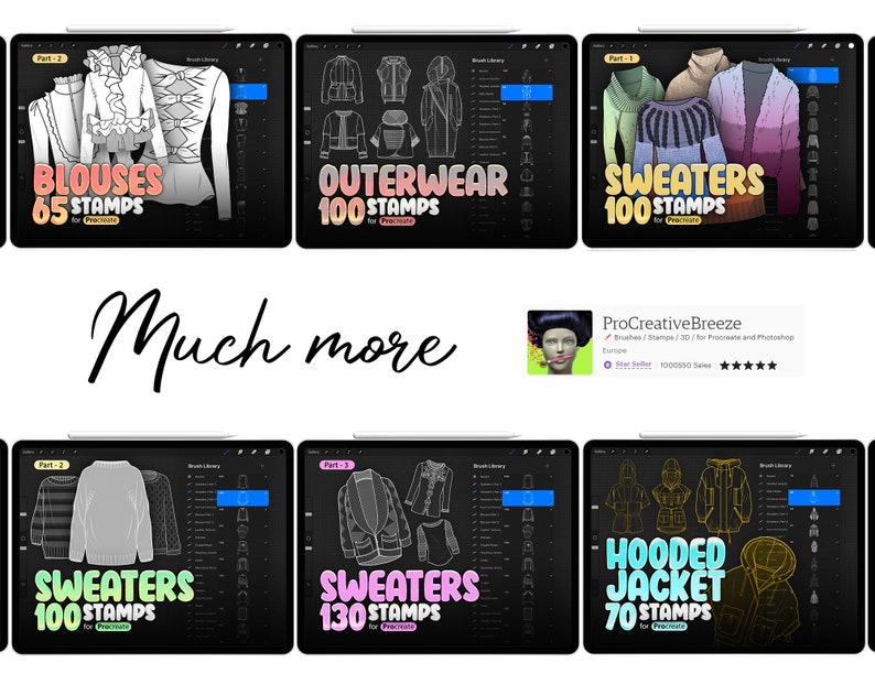 49 Procreate Shirts Stamp Brushes Procreate Clothing Stamp Etsy