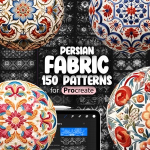150 Procreate ペルシャ パターン | アラベスク刺繍 Procreate パターン シームレス ブラシ | ペルシャ幾何学模様ブラシ