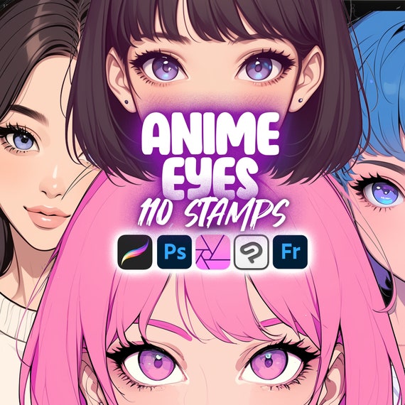 110 Procreate アニメ目スタンプ | Photoshop マンガ目ブラシ | Clip