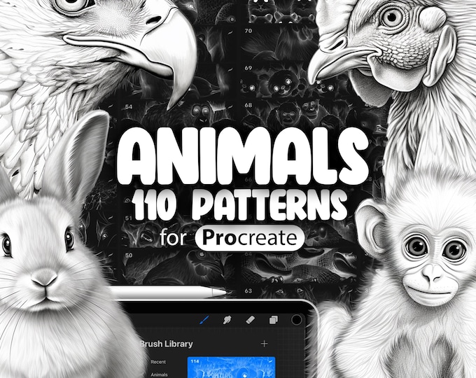 110 Procreate Animals Patterns | Animal Procreate Seamless Pattern ...