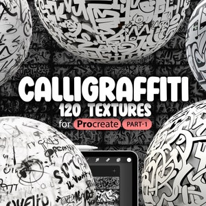 120 Procreate Calligraffiti Textures (Parte 1) / Procreate Graffiti Brushes / Procreate Lettering Brush / Procreate Spray Texture Brushes