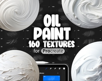 160 Procreate Ölfarbentexturen | Realistischer Ölfarbeneffekt Procreate Texture Seamless Brushes | Öl-Acrylpinsel für Procreate