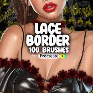 100 Procreate Lace Border Brushes | Procreate Lace Trim Brushes | Procreate Lace Pattern | Procreate Lace Edging Brush | Lace Stripes Brush