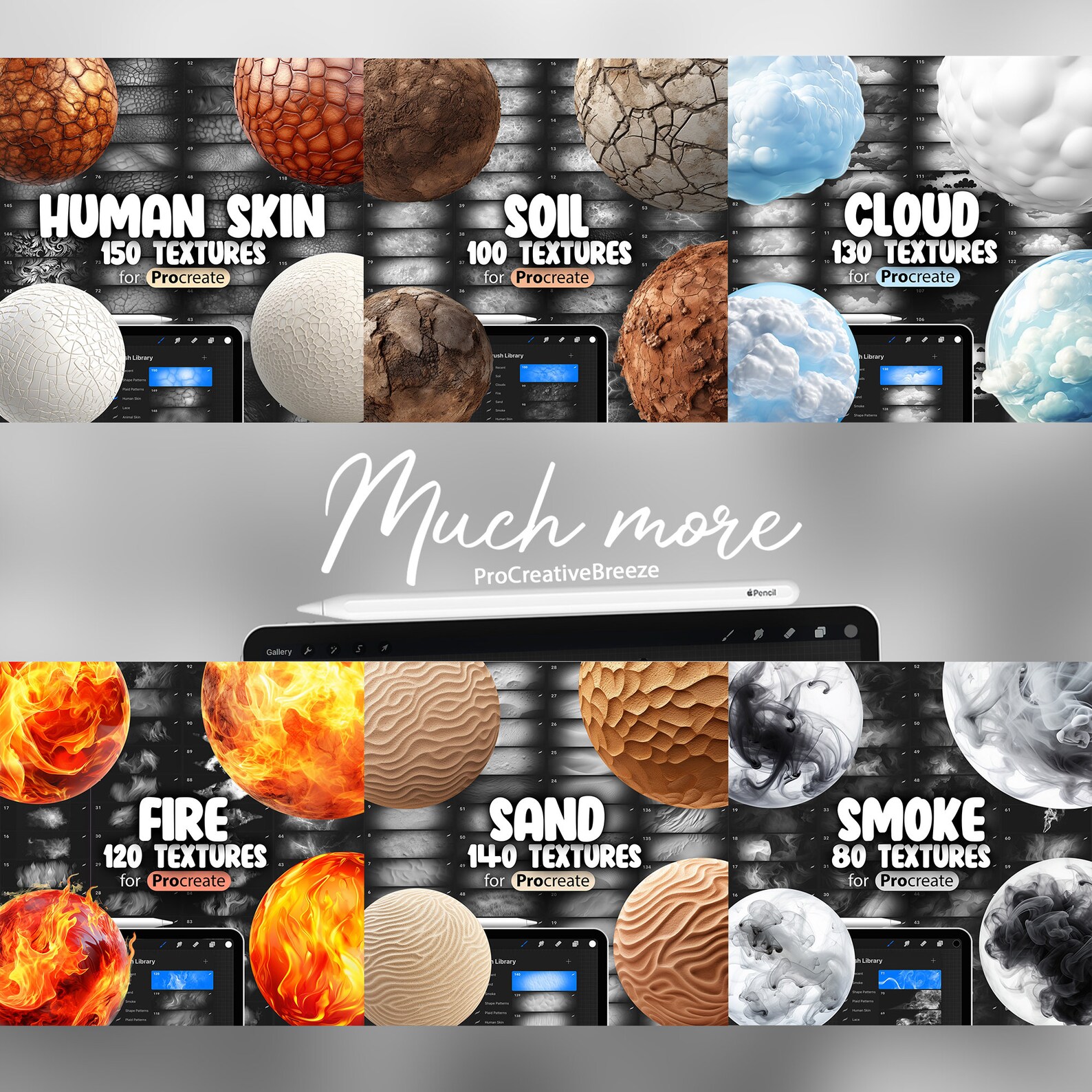 100 Procreate Soil Textures | Ground Procreate Texture Seamless Brushes ...