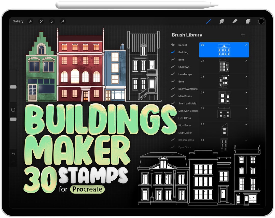 30 Building Maker Brush for Procreate - Il 1080xN.4972856783 Ildv 