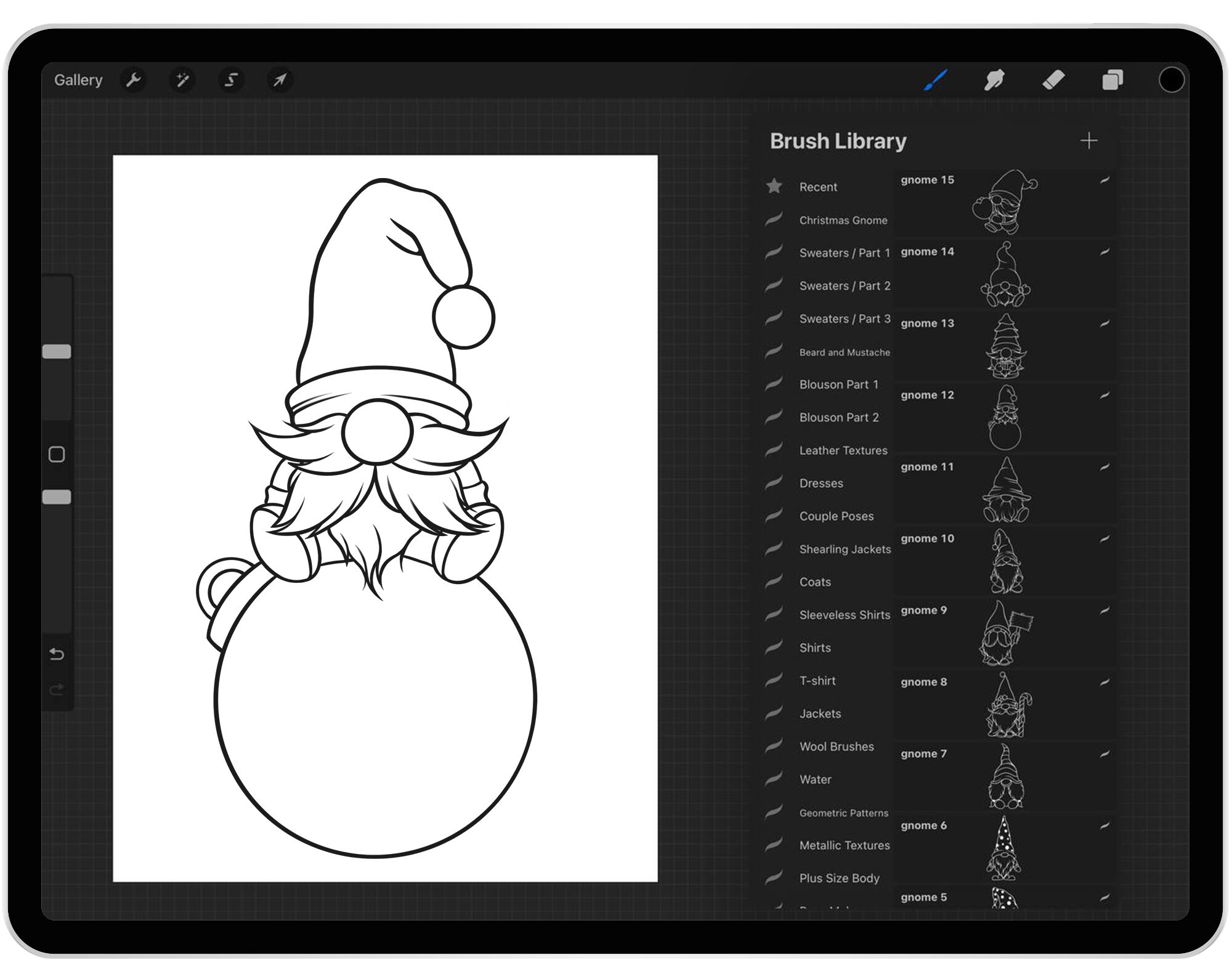 20 Procreate Christmas Gnomes Stamp Brushes Procreate X-mas - Etsy