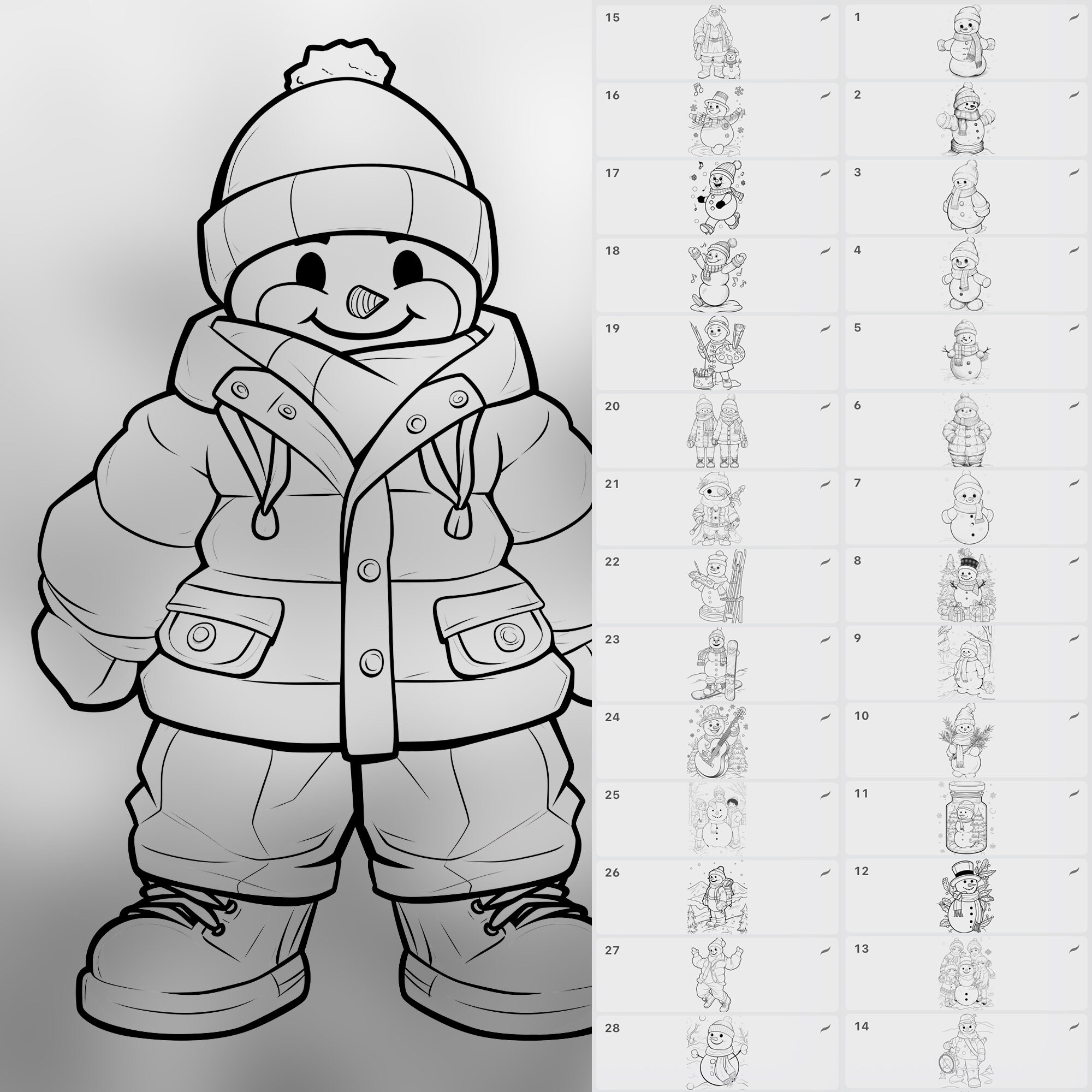 50 Procreate Snowman Stamps | Procreate Winter Stamp Brushes ...