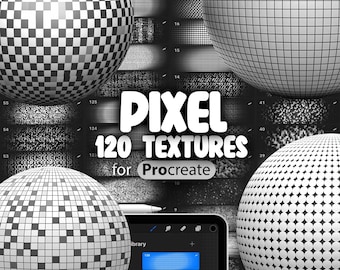130 Procreate Pixel Textures | Bloom Pixel Procreate Texture Seamless Brushes | Perlin Noise Procreate Texture | Checkerboard Procreate