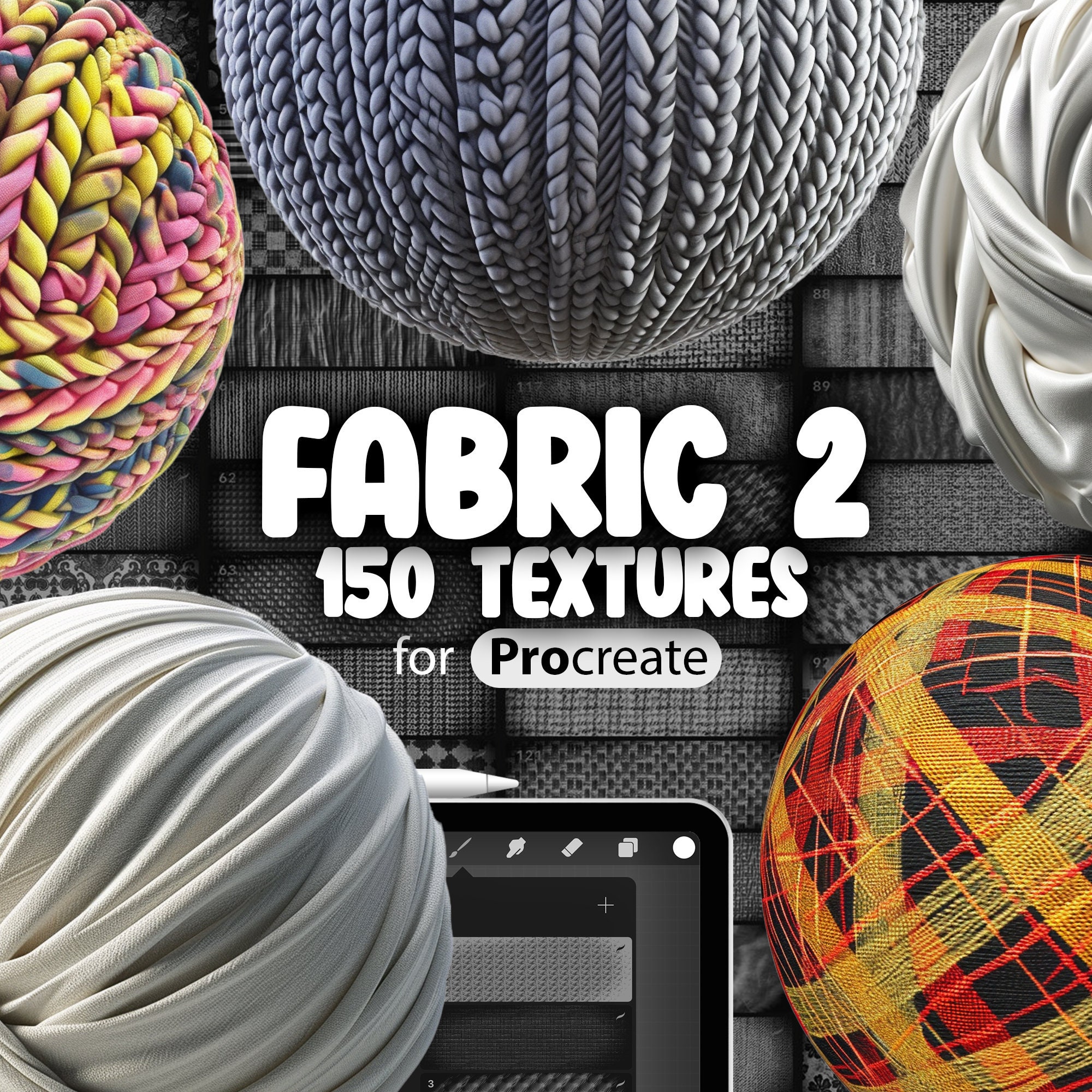 Pack de 150 Texturas de Tela para Procreate | Pinceles de Tela Realistas