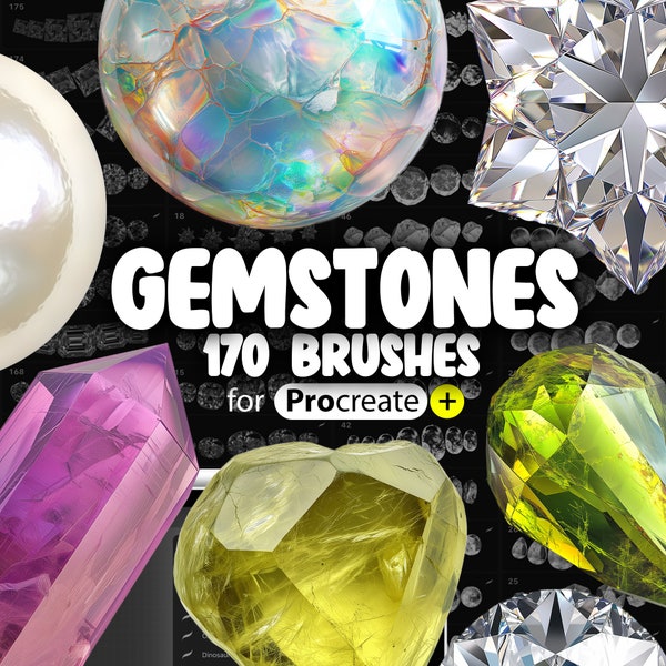 170 Procreate Gemstones Brushes | Procreate Diamonds Brushes | Procreate Jewelry Brushes | Procreate Pearls Brush | Procreate Fashion Brush