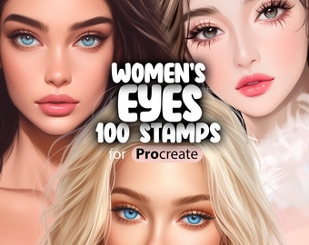 100 Procreate Women's Eyes Stamp Brushes | Procreate Girl Eyes | Procreate Female Eyes | Procreate Eye Drawing | Procreate Face Expression
