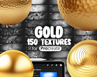 150 Procreate Gold Textures | Golden Procreate Texture Seamless Brushes | Procreate Golden Pattern | Procreate Gold Brush | Procreate Metall