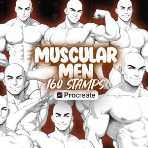 160 Procreate Muscular Men Mannequins Stamps | Procreate Dummy Stamp Brushes | Procreate Croquis Stamp Brushes | Procreate Man Body Brushes