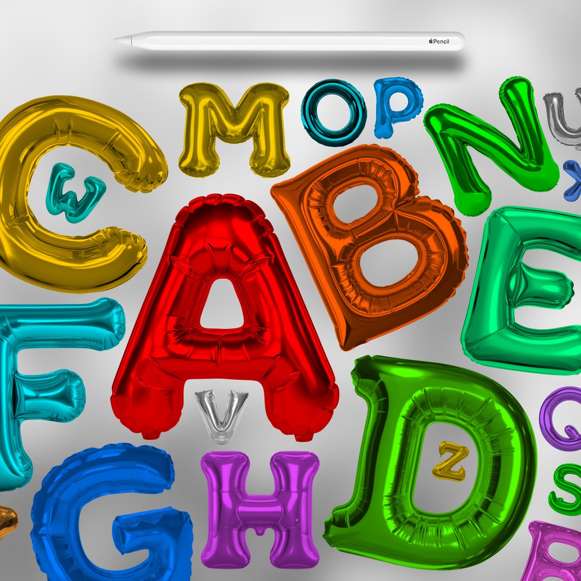 26 Procreate Balloon Letters Stamp Brushes | Procreate 2D Alphabets ...