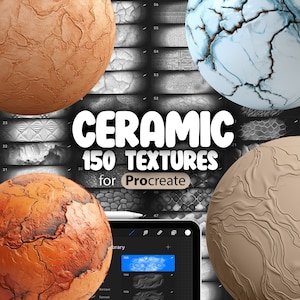 150 Procreate Ceramic Textures | Smooth Ceramic Procreate Texture Seamless Brushes | Crackled Ceramic Texture | Glazed Ceramic Texture