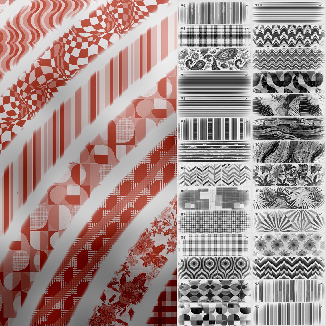 110 Procreate Retro Patterns | Procreate Modern Geometrics Brushes ...
