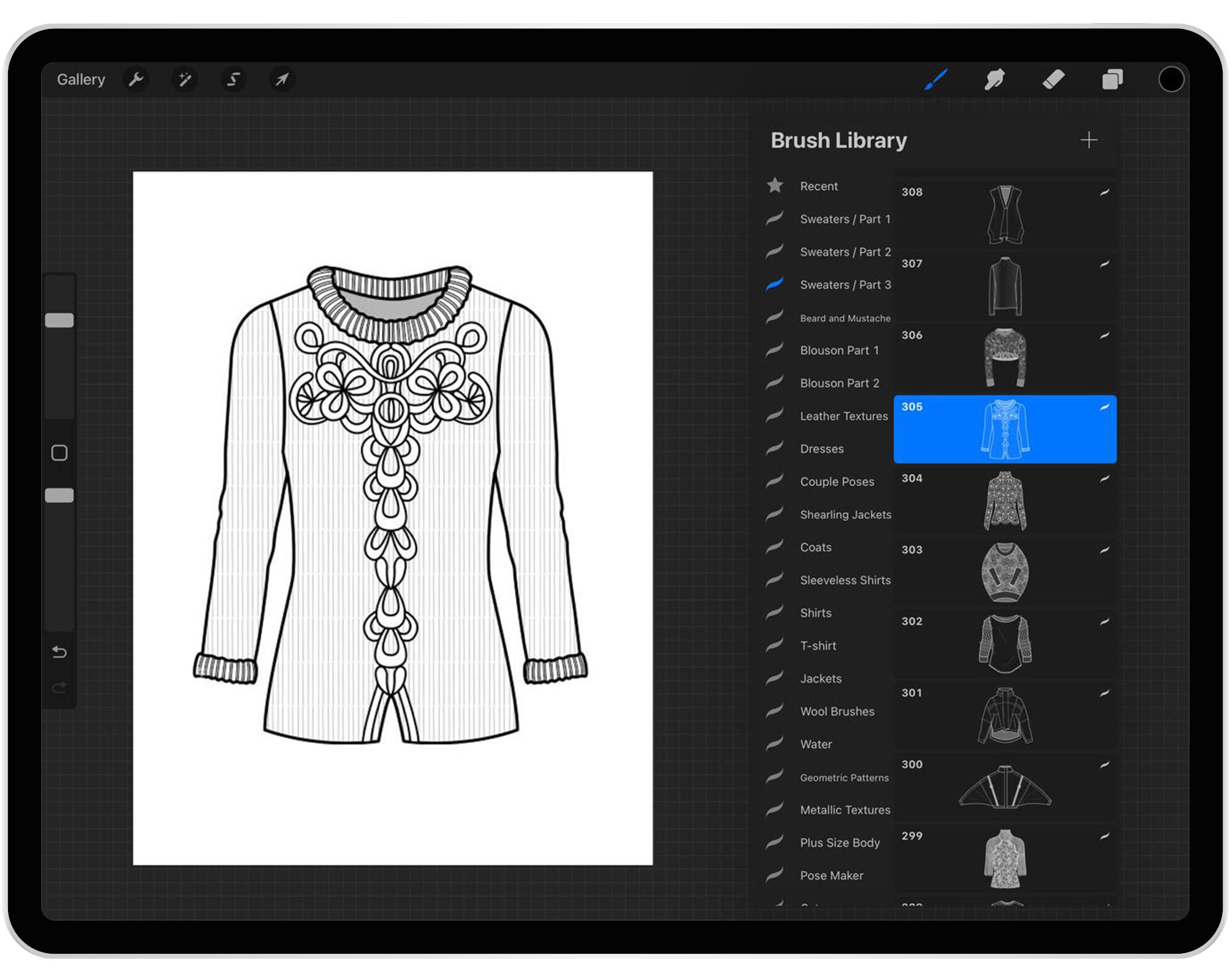 132 Procreate Sweater Stamp Brushes part 3 Procreate Etsy