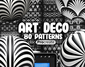 80 Procréer des modèles Art Déco | Brosses géométriques sans couture de texture de procréation | Brosse de procréation symétrique | Texture Art Déco De Luxe