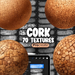 70 Procreate Cork Textures | Realistic Cork Procreate Texture Seamless Brushes | Procreate Cork Brushes