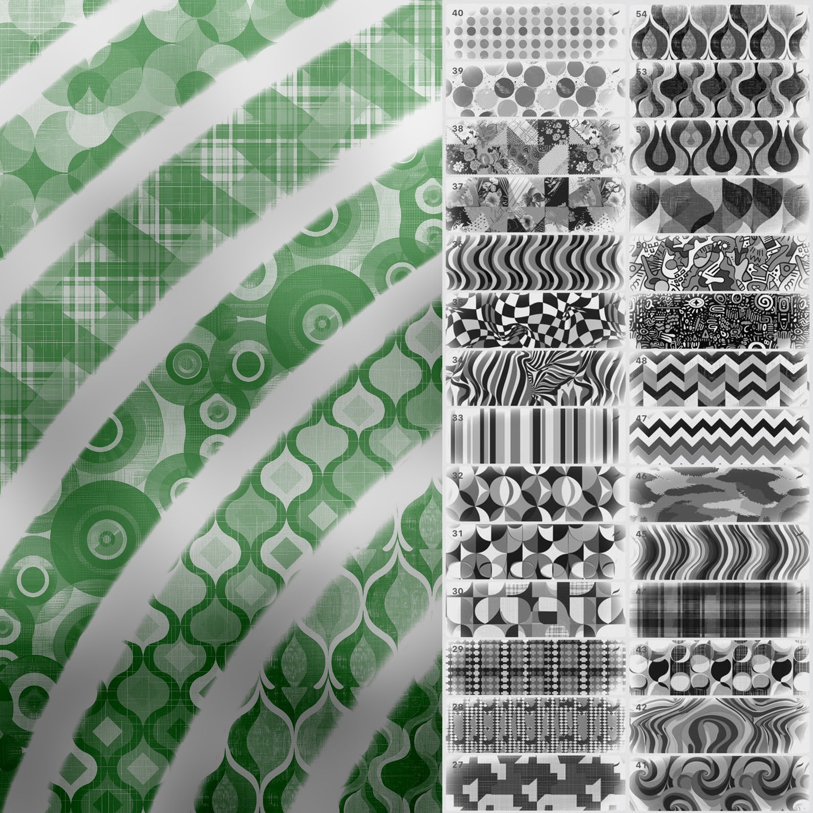 110 Procreate Retro Patterns | Procreate Modern Geometrics Brushes ...