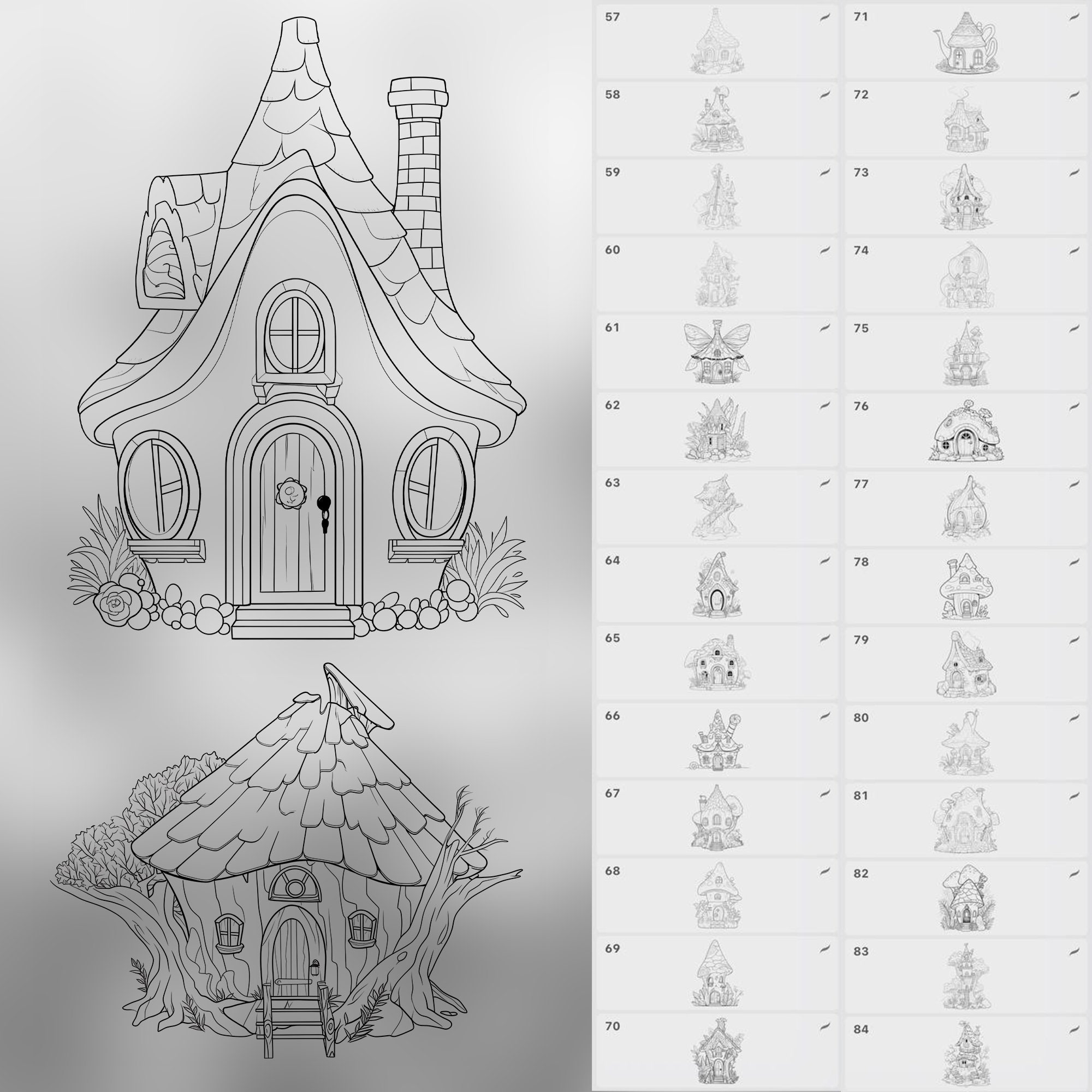 140 Procreate Fairy House Stamp Brushes | Procreate Fantasy Fairytale ...