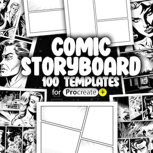 100+ Procreate Comic Storyboard Template Builder | Procreate Comic Pop Art Bubble Stamp Brushes | Procreate Comic Book Constructor